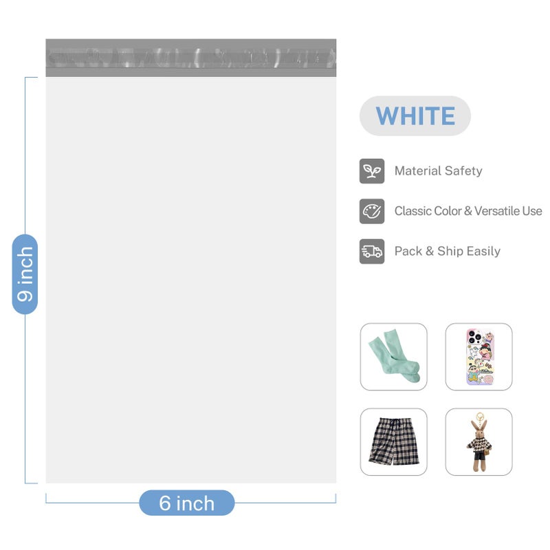 Metronic 6x9 Poly Mailer Envelopes 100 Pack Shipping Bags with Self Adhesive, Waterproof and Tear-Proof Postal Bags in White - Image 4